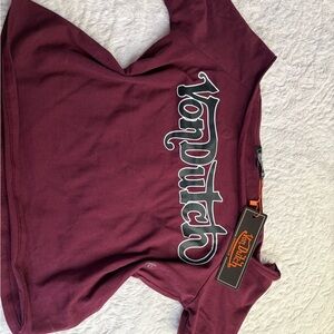 Von Dutch Maroon Tee with Logo